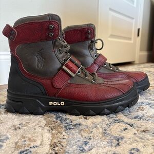 POLO RALPH LAUREN Huntswood Oxblood Red Leather Men’s Boot Size 9